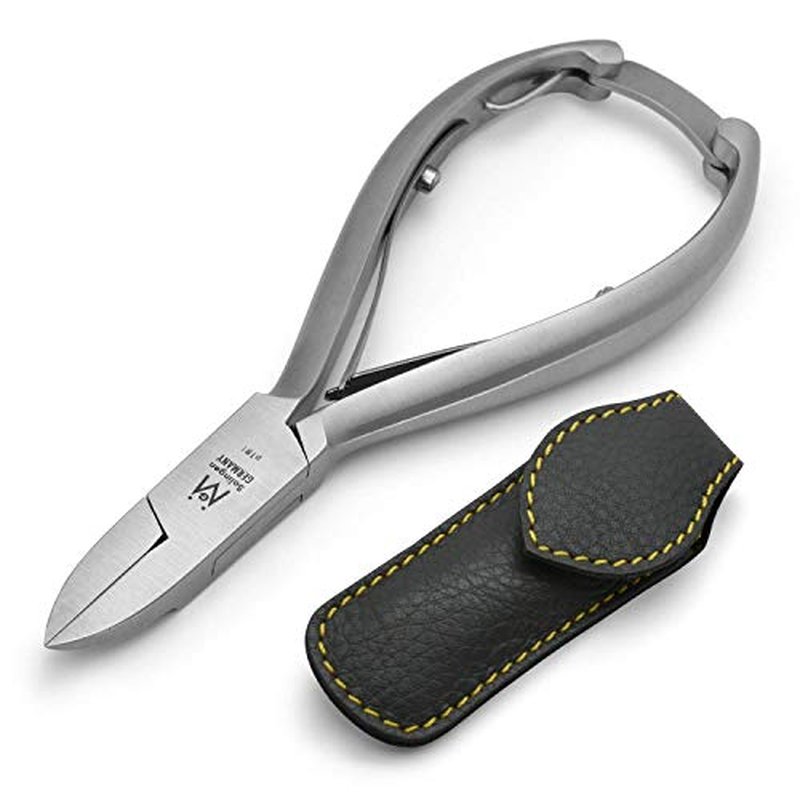 Pedicure Ingrown Nippers FINOX Surgical Steel Toe Nail Clippers German Stainless Steel Podiatry Tool in Leather GERmanikure Solingen p127