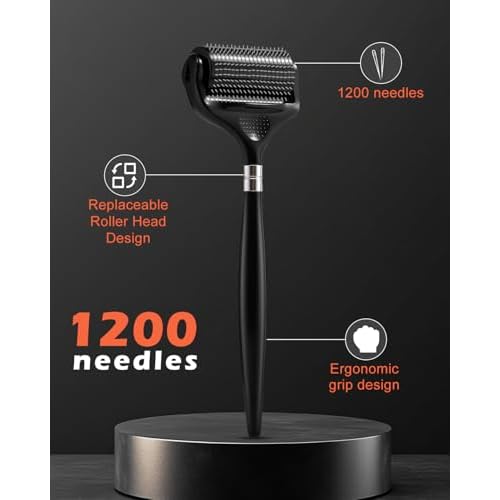 Titanium Derma Roller For Face Hair Beard£¬Beard Microneedle Roller For Men With Storage Case£¬Scalp Derma Roller For Women£¬Personal Use Microneedling Roller Microdermabrasion Beauty Instrument