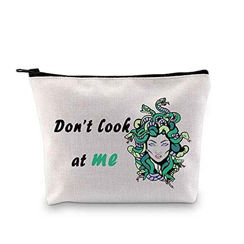 JXGZSO Funny Snake Women Cosmetic Bag Greek Makeup Zipper Pouch Snake Hair Lady Travel Bag Greek Mythology Gift