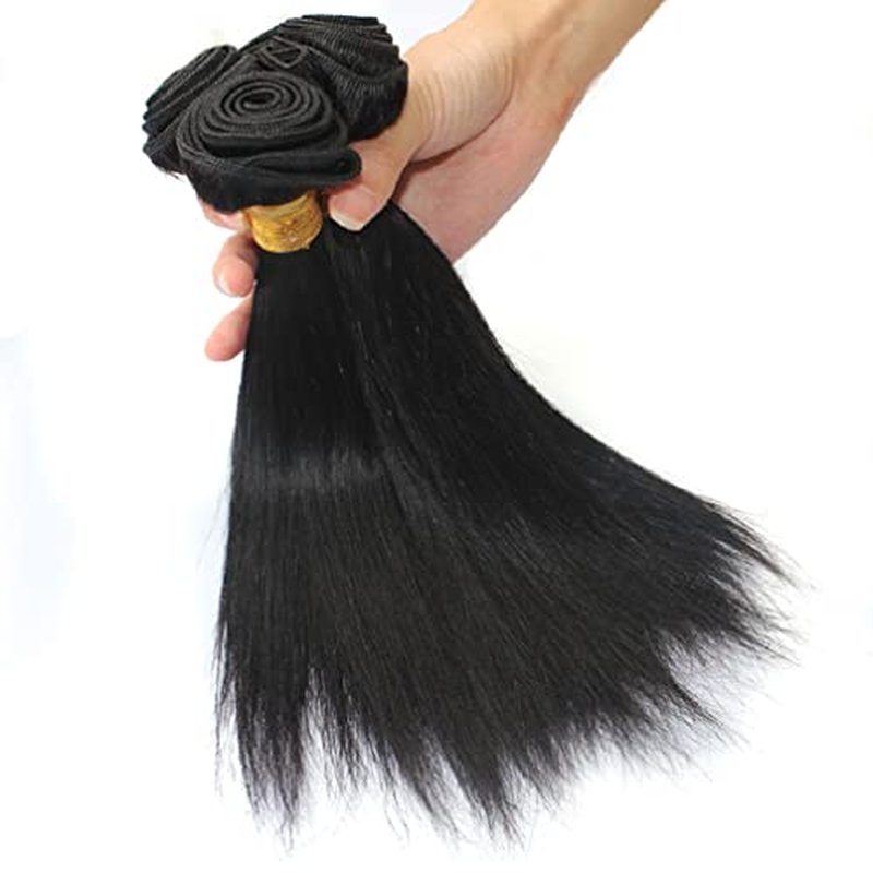 Rebasar Brazilian Straight Human Hair 3 Bundles 26 26 26 Inch 100% Unprocessed Virgin Weave Hair Human Bundles for Women Remy Straight Hair Extensions Natural Black Color Weft