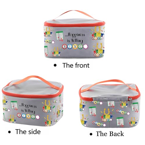PXTIDY Gambler Cosmetic Case Game Lover Gifts Happiness is Yelling Game Gambling Travel Bag Lucky Game Gift for Lover Mom