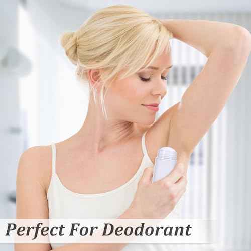 12 Pcs 30ml/1oz Clear Deodorant Containers Refillable Bottom Refilling Round Stick Plastic Twist Up Deodorant Bottles for DIY Chapstick Lip Balm Crayon