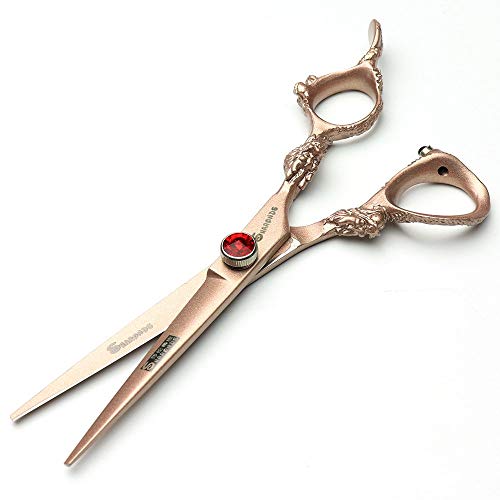 Professional Japanese Hair Scissors - 440C Stainless Steel/Rose Razor Edge (6-inch, 2pc Set) with Gift Scissors Bag