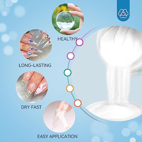 SAVILAND Clear Dip Powder - 2.1 oz/ 60g Dipping Powder Set Crystal Clear for French Natural Nails Art Starter Manicure, Strengthen Nail Easy for Beginners to Use No Nail Lamp Needed