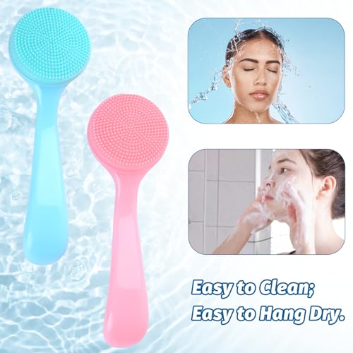 2Pack Silicone Face Brush Manual Face Scrub Brush Soft Facial Brushes Waterproof Exfoliating Face Brush Skin Friendly Face Cleaner Brush for Women and Men Blackheads Makeup Residues Removal