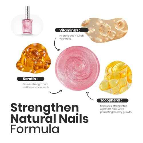 Beetles Nail Polish,15 ML Pearl Pink Nail Polish with 2 in 1 Base Top Coat -Fast Drying & Long Lasting Pearl Romantic Reverie Valentine's Day Gift for Women