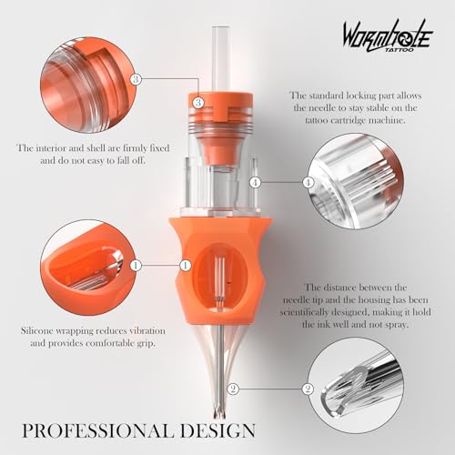 Wormhole Tattoo Cartridge Needles, 20PCS #1205RL Tattoo Needles Round Liner Disposable Tattoo Liner Needles for Rotary Tattoo Gun Tattoo Pen (1205RL)