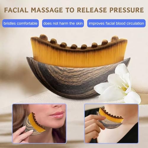 2PCS New Lymphatic Contour Face Brush, Contour Face Brush for Lymphatic Drainage, Ergonomically Designed to Fit the Skin Precisely, Face Lifting Tool for Skincare Routine |Portable Gua Sha Alternative