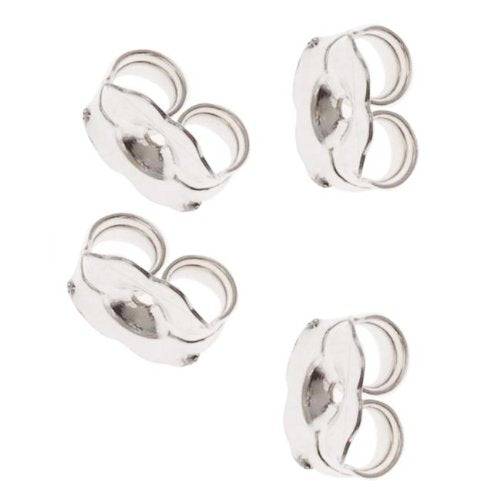 Beadaholique 5005150 12-Piece Sterling Earring Backs, 5.5mm, Silver