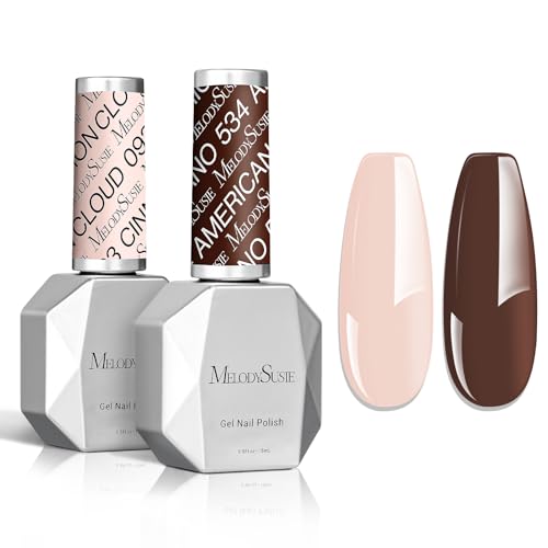 MelodySusie Thick Gel Nail Polish Set- 2 Pcs 15ML Neon Orange & Red Gel Polish Set Soak Off UV LED Christmas Gift for Women Nail Art Manicure Salon DIY Nail Design Decoration at Home