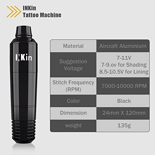 EZ Tattoo Machine Kit, Professional Rotary Tattoo Gun Kit Complete Cartridge Pen with Case for Beginners Power Supply