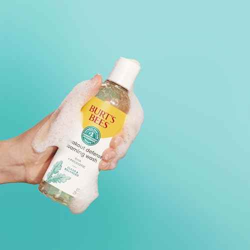 Burt's Bees Foaming Face Wash, BHA Breakout Defense Cleanser for All Skin Types, Washes Away Impurities & Excess Facial Oil, With a Prebiotic, 8 Oz. (Pack of 2)