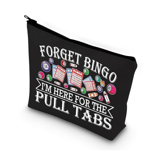 BDPWSS Bingo Makeup Bag - Themed Zipper Pouch for Pull Tabs Game, Gift for Gambling Lovers
