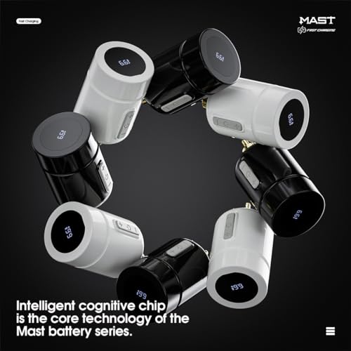 Mast Tattoo Flyb Wireless Tattoo Battery Power Supply for Tattoo Pen Machine, Cordless RCA Jack, Fast Charger Tattoo Battery