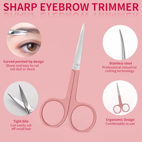 ZIZZON Travel Mini Manicure Set Nail Clipper Set 10 in 1 Stainless Steel Pedicure Care Grooming kit with Case Pink