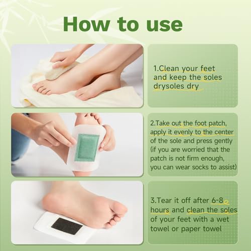 Villsure Deep Cleansing Foot Pads,50 Packs Bamboo Foot Pads. Use during sleep to improve sleep and support body cleansing. May Relieves Stress and Fatigue,It is a good gift for family members.