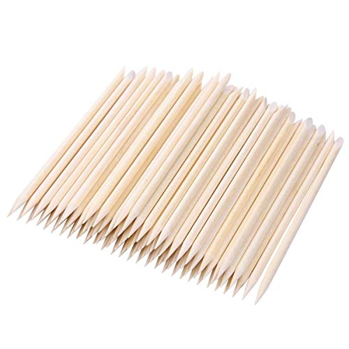 BTYMS 300 Count Orange Wood Stick 4.5 inch Cuticle Pusher Remover Orangewood Cuticle Sticks Nail Art Manicure Pedicure Sticks Orange Sticks for Nails