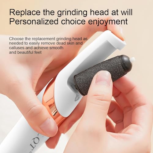 LQT¢ç Electric Foot File ? Rechargeable Callus Remover for Hard, Cracked Skin ? at-Home Pedicure Kit for Smooth Feet (Men & Women) (White)