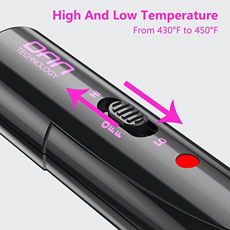 DAN Technology Dual Voltage Ceramic Pressing Comb - 450¡ÆF Fast Heating Mini Straightener for Lace Front Wigs and Black Women's Hair