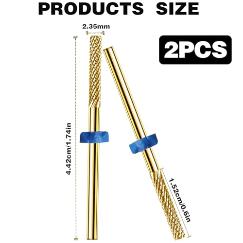 2Pcs Nail Drill Bits, Carbide Drill Bits Remover Cuticle Bit for Nail Drill Cleans Dead Nail Supplies, Drill Bits Nail Tech Suitable for Electric Nail File Nail Bits Cuticle Drill Bits for Nails