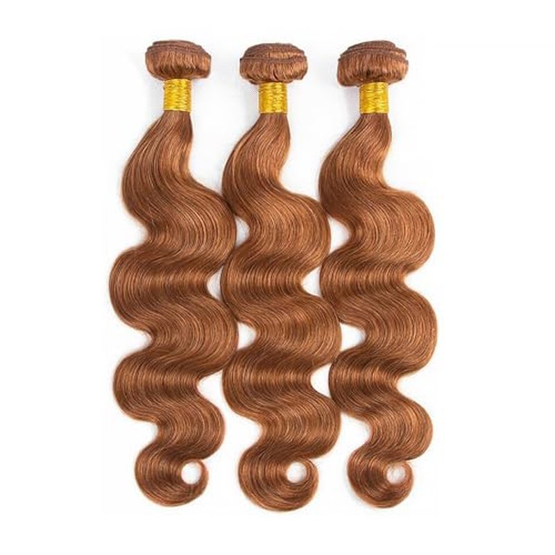 Body Wave Human Hair Bundles 30 32 34 Inch #30 Light Brown Bundles Human Hair 12A Unprocessed Native Virgin Hair 100/PC 3 Extensions Wet and Wavy Weave for Women