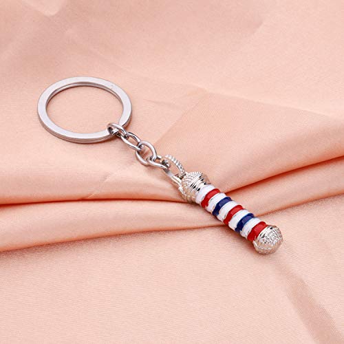 WSNANG Barber Shop Sign Keychain/Necklace Barber Turn Light Pendant Jewelry Hair Stylist Gift