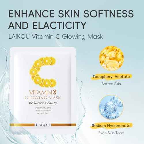 LAIKOU Vitamin C Skin Care, Skin Care Set, Face Mask, Eye Mask, Lip Mask with Serum, Cleanser, Toner, Eye Cream, Essence Cream for Women Teen Girls Mom Daughter Mother's Day Christmas Birthday