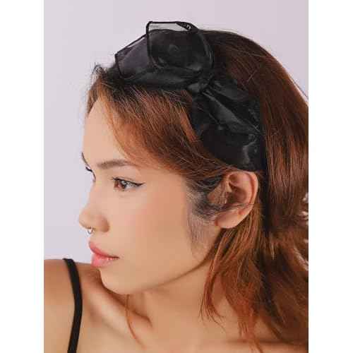 Sacina Black Bow Headbands for Women, Gothic Hair 80s Accessories, Gothic Costume Accessories