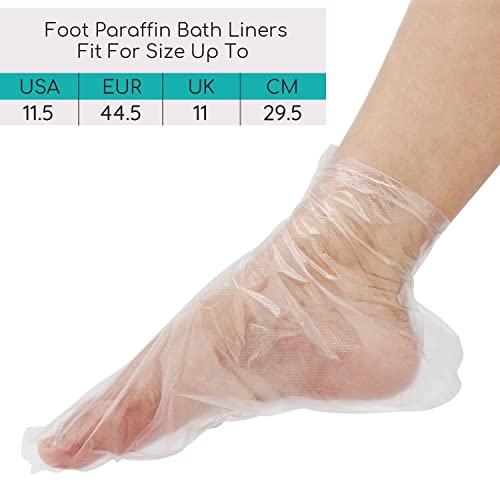 Segbeauty Paraffin Bath Liners for Foot, 200 Counts Plastic Foot Covers, Booties for Feet Thermal Foot Liners, Foot Protectors with 200 Stickers for Snug Closure, Wax thera-py Foot Bags