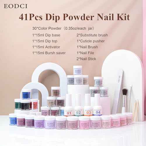 Dip Powder Nail Kit Starter, 30 Colors Dip Nails Skin Nude Brown Glitter, Dark Color Acrylic Dipping Powder Liquid Set with Base/Top Coat Activator Brush Saver for Manicure DIY Gift