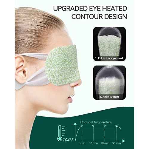 30PCS Steam Eye Masks for Dry Eyes & Fatigue Relief, Self-Heating Eye Mask for Puffiness & Dark Circles, Moist Heat Compress, Travel-Friendly, No Microwave Needed, Spa Relaxation for Women, Unscented
