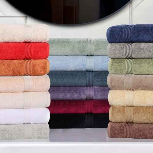 Superior 100% Long Staple Combed Cotton Face Towels, 10 Piece, Toast