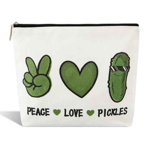 Pickle Gifts Makeup Bags for Women, Pickle Gifts for Pickle Lovers,Funny Travel Cosmetic Bag Funny Friendship Gifts Surprise for Women,Friends,Daughter Mom Birthday Christmas Gifts