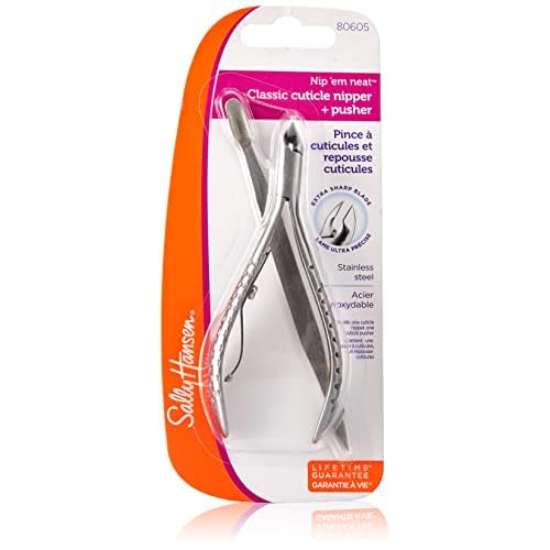 Sally Hansen Beauty Tools, Nip'em Neat-Cuticle Nipper, Pusher, Half Jaw, 1 count, Cuticle Cutter, Cuticle Nipper, Cuticle Clippers, Cuticle Trimmer, Precise Blade, Safely Trims