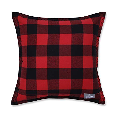 Pillow Perfect Buffalo Plaid Initial C Decorative Throw Pillow, 17", Red/Black/Off White