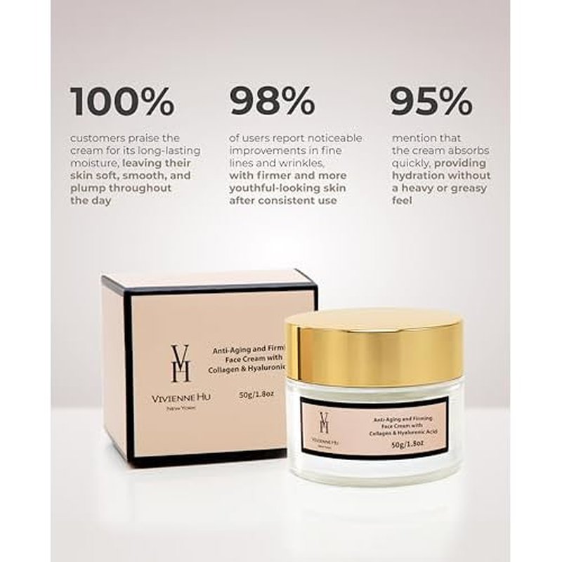 Anti-Aging and Firming Face Cream with Collagen and Hyaluronic Acid(50g/1.8oz)