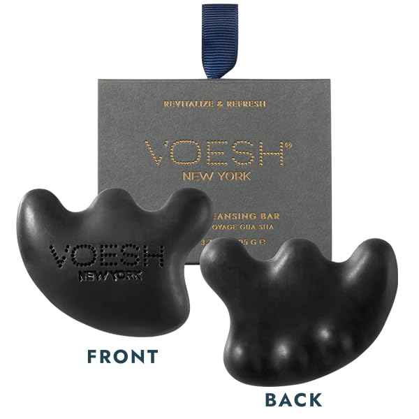 VOESH Gua Sha Cleansing Bar - Niacinamide, Vegan Probiotics, Rosemary Oil & Charcoal Powder - Cruelty Free, K-Beauty Korean Skincare Clean Ingredients & Organic Extracts - (3.7oz Bar)