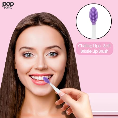 Lip Exfoliator w/AAA Battery (Lavender) - Silicone Lip Brush for Dry, Chapped, & Chafing Lips - Soft Bristle Lip Brush Exfoliating Tool for Smooth, Luscious Lips - Lip Products for Women & Men¡¦