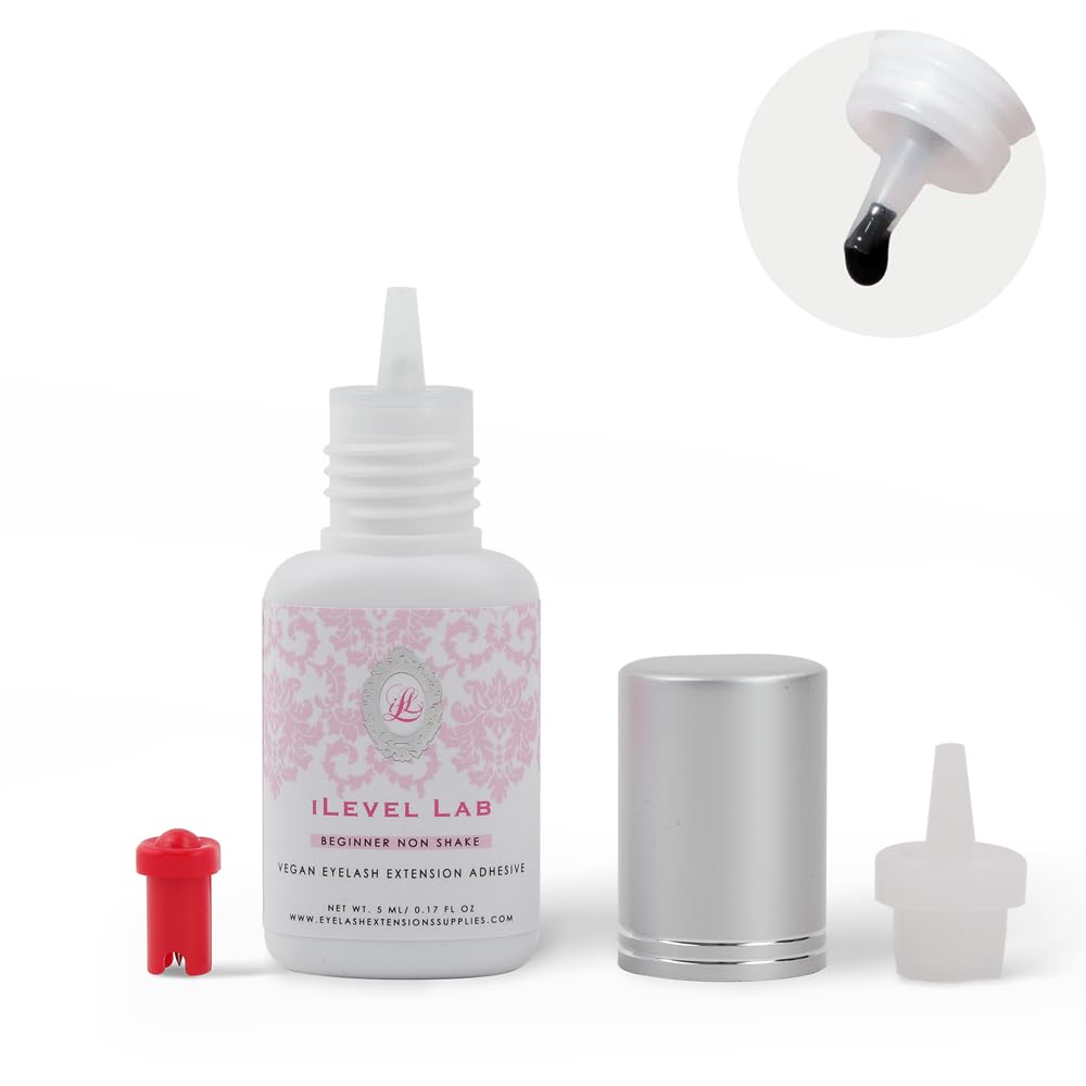 Non Shake Extra Strong Eyelash Extension Glue - 0.17 fl. oz | 3-4 Sec Drying Time, 4 Weeks Retention, Black Adhesive