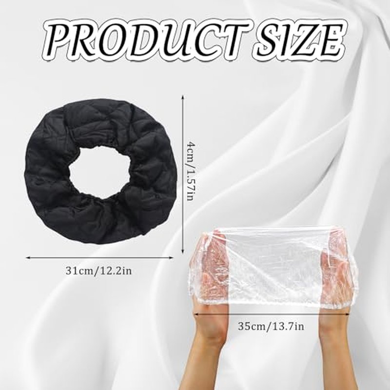 Hair Dryer Heat Shield with 10 Disposable Plastic Hoods, Black