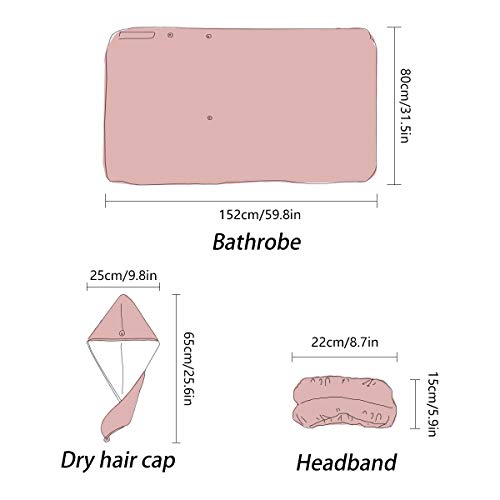 Women's Spa Towel Wrap Set of 3, Cute Sloths Bathrobe Shower Bath Body Wrap with Adjustable Closure