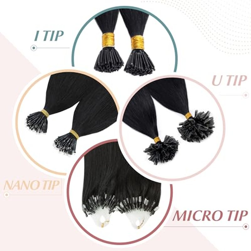 SEGO I Tip Hair Extensions Human Hair Keratin Pre Bonded MicroBeads Tip Balayage Natural Silky Straight Extensions 100 Strands 50g/Pack -18 Inch Light Brown