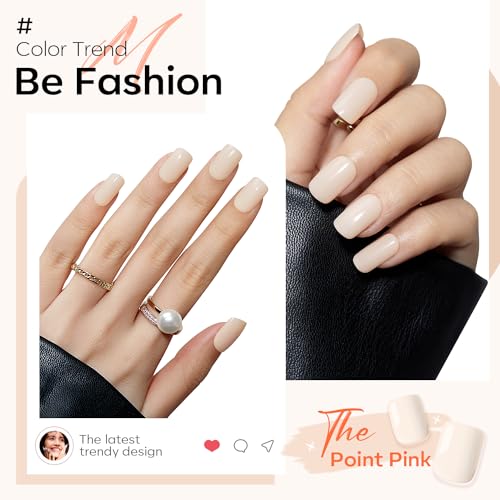 Modelones White Press on Nails, Short Square Fake Nails, Reusable Nail Kit with Nail Glue Adhesive Tabs Mini Nail File, Christmas Nails Press Ons 32Pcs16 Sizes, Women Girl Gift