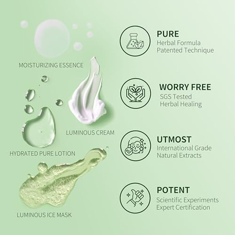 Moisturizing Facial Essence, Luxurious Herbal Hydrating Serum for Face & Neck, Enriched with Centella Asiatica, Ginseng & Osmanthus, 1 fl. oz