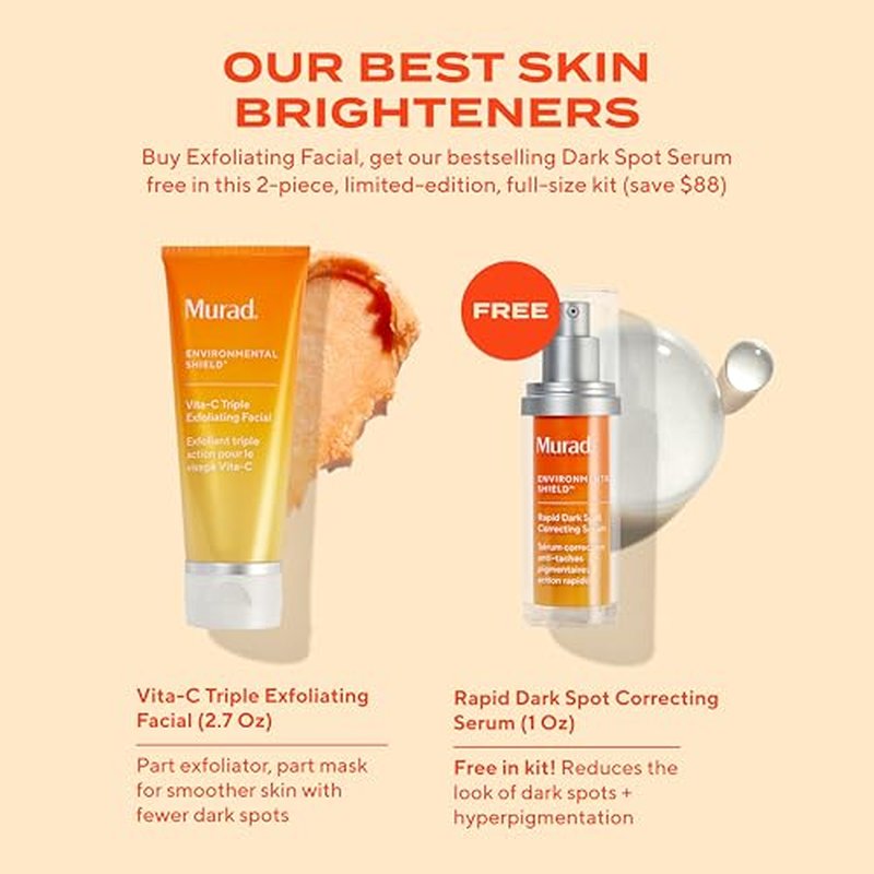 Murad Our Best Skin Brighteners 2-Piece Kit ($176 Value) ? Full Size Dark Spot Correcting Serum & Vita-C Exfoliating Cleanser ? Brightens, Smooths & Evens Tone