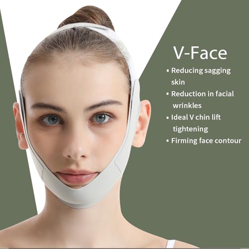 V Line Lifting Mask, V Shaped Face Mask, V Shaped Contouring Face Mask, Face Lifting Strap, Face Toning Belts, Jaw Exerciser, Washable and Reusable
