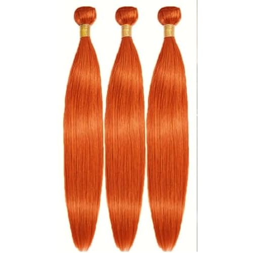 Brazilian Human Hair Bundles 16 18 20 inch Orange Straight Bundles 350 Color Ginger Orange Unprocessed Virgin Quick Weave Hair for Black Women