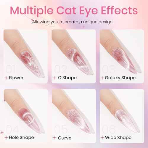Crystal Cat Eye Gel Nail Polish 12 Colors with Magnetic Stick, Cat Eye Magnetic Nail Polish, Gel Polish, Salon DIY Home Gift for Women