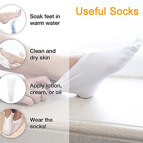 Dry Feet Healing Socks for Men and Women 4 Pair Lotion Moisturizing Socks Spa Overnight Absorbing for Dry Cracked Feet