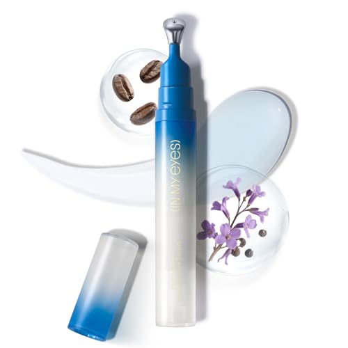 Caffeine Eye Serum, Firming Hydrating Renewing Eye Cream with Bakuchiol Hyaluronic Acid for Reduces Fine Lines, Dark Circles & Puffy Bags, Eyes Care with Zamak Applicator, 0.5 fl. oz